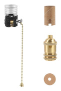 1 Set Dragkedja Lätt Armatur E27 Dragströmbrytare Lamphållare Taklampa Sockel Tillbehör