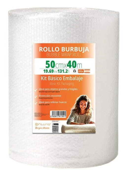 Papier Bulles OFITURIA 50cm x 40m Bas Kit Transparent Resistenta
