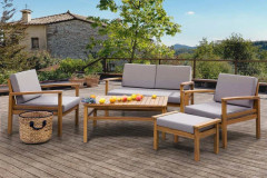 Manila Loungegrupp Utomhus 102 cm - Trä/Natur