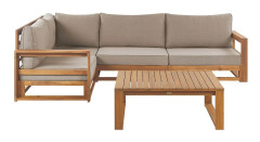 Loungegrupp Timor Ljus trä/beige, Ja, Högervänd - Ljus trä/beige, Ja, Högervänd