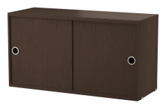 Skåp m skjutdörrar 78x30x42 Mörk EK
