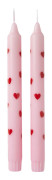 Kronljus Hjärta 2-pack rosa
