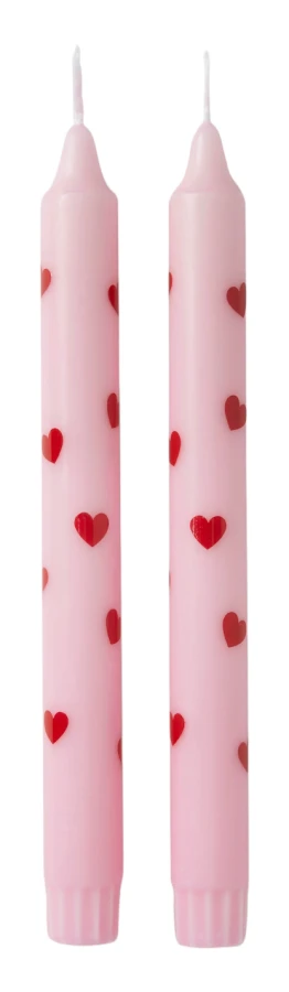 Kronljus Hjärta 2-pack rosa