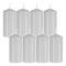 Cylinderljus vit 10x5 cm 20 h brinntid, 8-pack doftfria