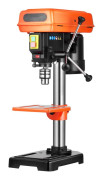 Bänkborrmaskin - Pelarborr - 20,32 cm - 500 W Induktionsmotor - 5 Steg 500–2500 varv/min - 0–45° Lutbart Bord - LED-lampa - Trä & Metall