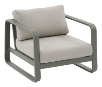 Utomhusloungefåtölj, aluminium, vattenavvisande dynor