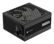 Corsair RM850x 850W, ATX 3.1, 140 mm fläkt, 80PLUS Gold, semipassivt, löstagbara kablar - Svart
