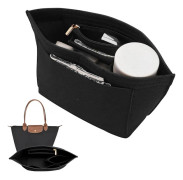 ING Handväska Organizer Väska i Väska 7 Fack Väska Organizer 21 X 17 X 13 Cm Tote Bag Organizer Multifunktionell Väska Organizer Filt för Stor Svart