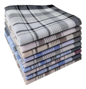 ING Näsdukar för män i 100 % bomull, 9-pack, 3 stilar, randiga, 38 x 38 cm, Näsdukar för män, Bröstnäsduk, Maskintvättbara