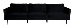 Zoom 3-sits Soffa Sammet - Svart