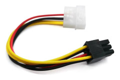 Ny Högkvalitativ 4-polig Molex till 6-polig PCI-Express PCIe Grafikkortsströmkabel