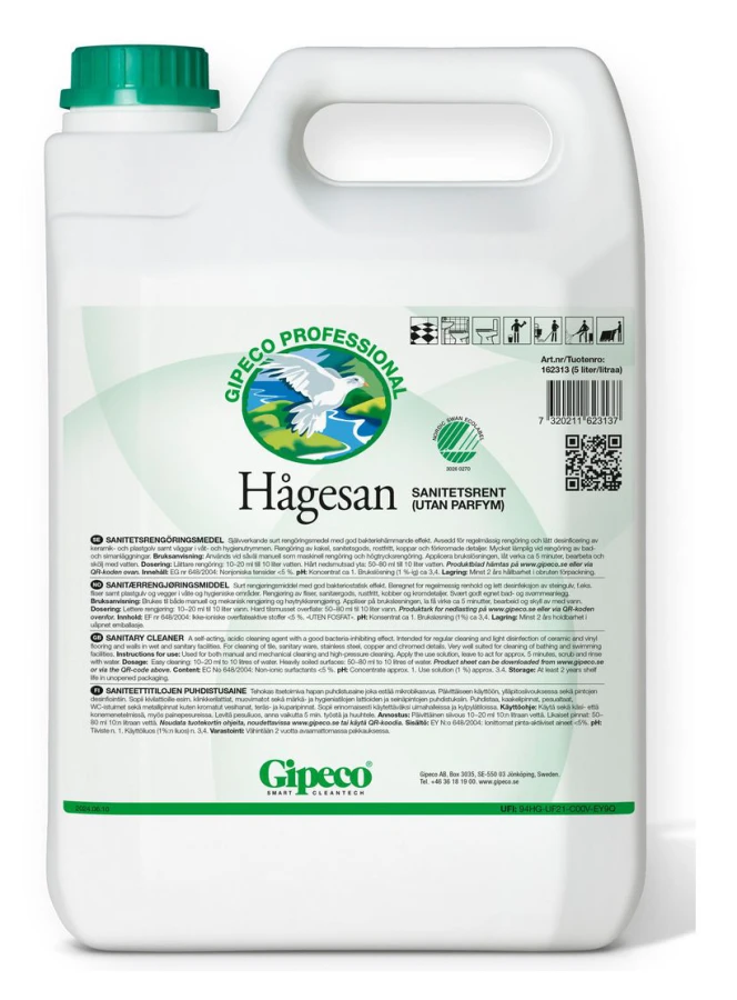 GIPECO Sanitetsrent Hågesan oparfymerad 5L