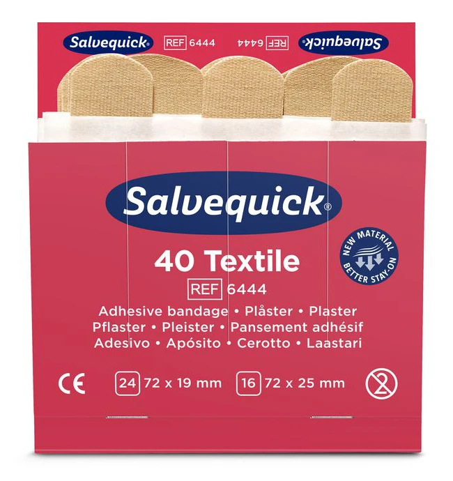 Plåster SALVEQUICK refill textil 40/fp 6st