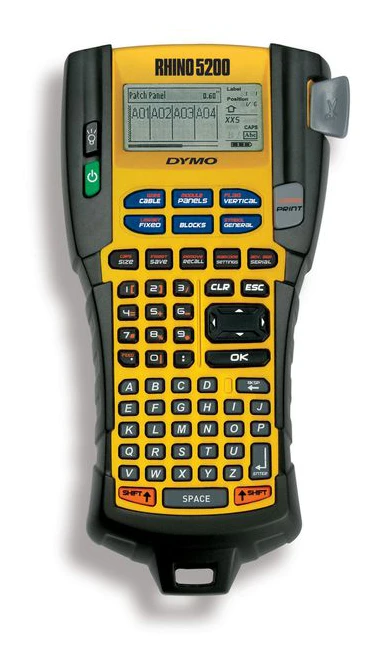 DYMO Rhino 5200 Hard Case Kit - Etikettskrivare - svartvit - termisk överföring - Rulle (1,9 cm) - kniv