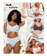 Wireless Push-Up Bra 3D Cup Support Seamless V-Neck Soft Comfort Bra for Large Busts Strong Support Multiple Colors White XXXL White XXXL