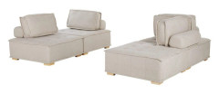 Modulsoffa Tibro Beige/ljust trä - Beige/ljust trä
