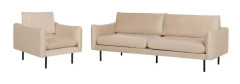 Soffgrupp Vinterbro Beige/svart, Sammet - Beige