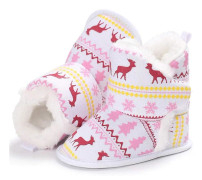 Julstövlar Barn Tjockade Plysch Ankelstövlar Pink 3 UK Child