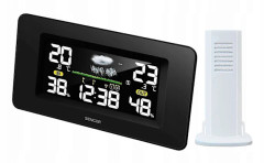Trådlös Inomhus/Utomhus Termometer Hygrometer med LCD-skärm, Uppladdningsbar Vädersensor för Hem och Trädgård