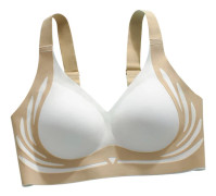 Lyftande Anti-Sagging Trådlös Push-Up BH Maskintvättbar Komfortunderkläder för Matchande Kläder Milky White 2XL