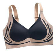 Lyftande Anti-Sagging Trådlös Push-Up BH Maskintvättbar Komfortunderkläder för Matchande Kläder Black 2XL