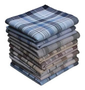 10-pack Men's Handkerchiefs 38x38 cm, Fabric Napkin Set for Men - 100% Cotton, Classic Plaid, Colored Men's Handkerchiefs Cotton Handkerchiefs