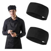 2 stycken Unisex Kockmössa Matservering Svart Kockmössa Justerbar