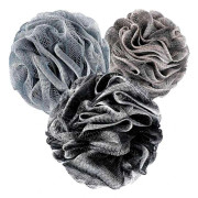 3-pack luffaduschsvampar, 66g duschbollar, högskummande rengörande exfolierande duschtillbehör för män och kvinnor
