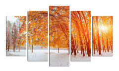 Dekorativ MDF-målning 5-Delar 20x60 cm - Flerfärgad