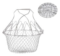 1 pc Fryer Basket, Salad Basket, Kitchen Colander, Expandable Chef Basket - 304 Stainless Steel - for Frying Food