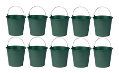 Set med 10 användbara hinkar 10L Tillverkade i Frankrike - Grön - D 28 x H 24 cm