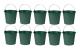 Set med 10 användbara hinkar 10L Tillverkade i Frankrike - Grön - D 28 x H 24 cm