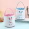 Easter Bunny Basket Bag for Kids, Egg Basket/Egg Hunt Bag, Cute Bunny Expressed Bucket, Can Hold Easter Eggs, Candies, Gifts (Blue). blue
