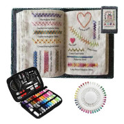 [KK]High-Quality DIY Stitch-Book, Stitch-Book Embroidery, Embroidery Craft Gift, with 24-Pack Embroidery Floss, 86 Sewing Patterns As Shown