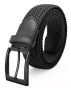 Golfbälte för män, stretchflätat elastiskt vävt vardagsjeansbälte 1 3/8\" nylonväv arbetsbälten för män