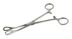 Foerster Svampklämma Rak + Böjd Tandad Ögla Käkar Hållinstrument Kroppspiercing Låsklämmor, Rostfritt Stål (7\" - Böjd)