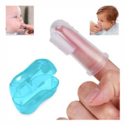 5 st Silikontandborste+Box Baby Fingertandborste Barn Tänder Rengöring