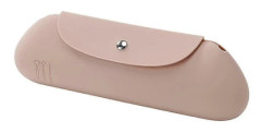 Silicone Makeup Brush Holder Travel Cosmetic Bag: Soft Portable Cosmetic Facial Brush Holder Khaki