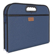 Multifunctional Portable Business Briefcase Large Capacity Oxford Cloth File Bag Blue