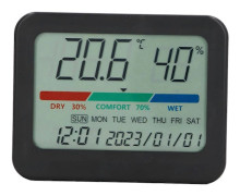 Digital Temperatur- och Luftfuktighetsmätare HD Realtidsövervakning Multifunktionell Inomhustemperatur Luftfuktighetsmätare med Kalender