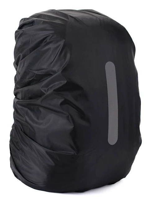 Regnskydd Ryggsäck Vattentät - Reflekterande Ryggsäcksöverdrag - 1 Styck - 60 till 70 Liter - Svart - XL - Med Reflekterande Markeringar - Regnskydd för Skola