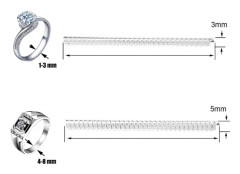 Osynligt silikonring-justerarsats 8 spiralremsor, transparent TPU ringstorleksjusterare för lösa ringar, återanvändbar