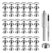 15 mm Snap Fastener Kit - Snap Button Tool Set Silver Silver