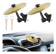 Bilventilcymbaler, Clip-On Minitrumma, Guld, 2-pack, Present till Förare & Musikälskare