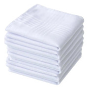 Men's White Cotton Handkerchiefs, 12-Pack - 100% Soft Cotton Fabric, Durable and Stylish for Daily Use