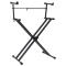 vidaXL Double-Braced Keyboard Stand X-Frame Black Black