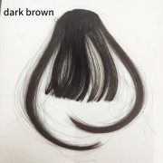 Löshår med klämma, sömlös lugg, naturlig osynlig Dark Brown 3pcs