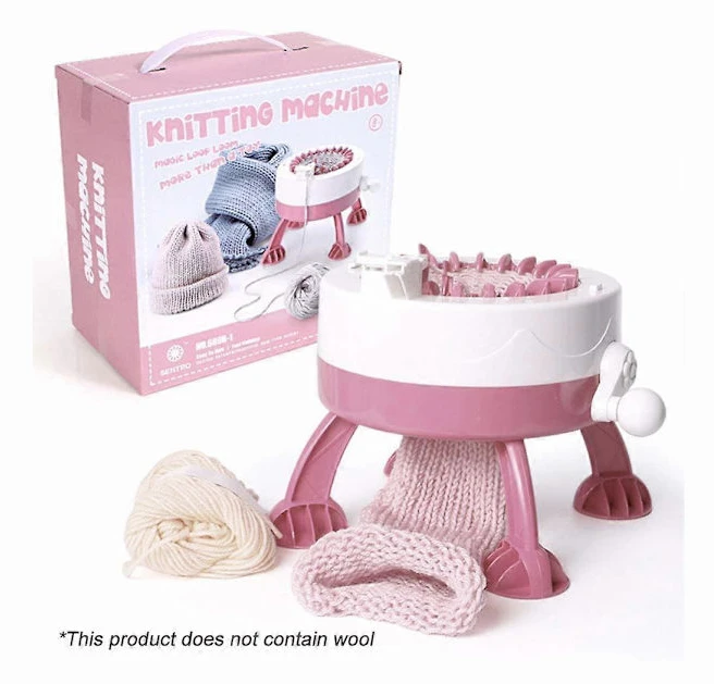 Sentro Stickmaskin Hantverksprojekt 22/48 Nålar Handstickmaskin Kit för Stickning Hantverk 圆筒织羊毛机48