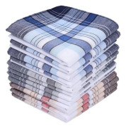 12-pack Men's Handkerchiefs Cotton 40x40 cm, Cotton Handkerchief - Classic Plaid Design A (12pcs)