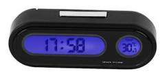 Biltermometer Voltmeter Klocka, 2 i 1 Bilfordon Interiör Mini Elektronisk Klocka, LED Digital Klocka, Termometer, Voltmeter, Körning
